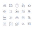 Department teamwork outline icons collection. Teamwork, Department, Collaboration, Cooperation, Groupwork, Syndication