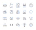 Department teamwork outline icons collection. Teamwork, Department, Collaboration, Cooperation, Groupwork, Syndication