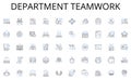 Department teamwork line icons collection. Responsive, User-friendly, Innovative, Scalable, Interactive, Customizable