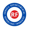 Departmental council in France symbol icon called conseil departemental in French language