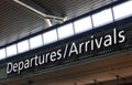 Departure arrivel sign at schiphol airport amsterdam Royalty Free Stock Photo