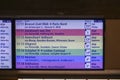 Departure board at Amsterdam Central Station in rainbow colors to support lhbtiq+ pride parade