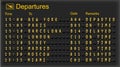 Departure board - destination airports. Royalty Free Stock Photo
