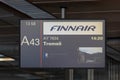 Departure board displaying flight information. Close up Royalty Free Stock Photo