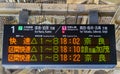 Departure board at Oji station in Nara Royalty Free Stock Photo