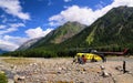 Departure from a helicopter on Shumak sources