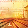 Departure of high speed train. Royalty Free Stock Photo
