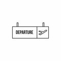 Departure sign at airport icon, outline style Royalty Free Stock Photo