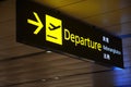 Departure sign at Changi Airport Terminal 1 departure hall Royalty Free Stock Photo