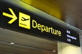 Departure sign hangs at Changi Airport Terminal 1 Royalty Free Stock Photo