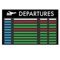 Departure timetable board for flight in minimal isolated design