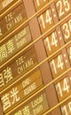 Departure timetable of train in Taiwan