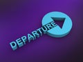 departure word on purple Royalty Free Stock Photo