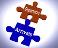 Departures Arrivals Puzzle Means Vacation Or Trip