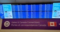 Departures board Pearson Airport Toronto Royalty Free Stock Photo