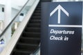 Departures Check In Sign