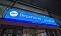 DEPARTURES - Dubai Airport sign, UAE architecture