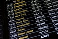 Departures flight information schedule in international airport Royalty Free Stock Photo