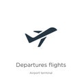 Departures flights icon vector. Trendy flat departures flights icon from airport terminal collection isolated on white background
