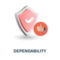 Dependability icon. 3d illustration from security collection. Creative Dependability 3d icon for web design, templates