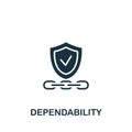 Dependability icon. Monochrome simple sign from core values collection. Dependability icon for logo, templates, web