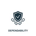 Dependability icon. Monochrome simple sign from security collection. Dependability icon for logo, templates, web design