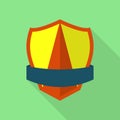 Dependable shield icon, flat style