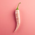 Dependable White Chili Pepper On Pink Background