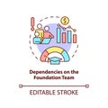 Dependencies on foundation team concept icon
