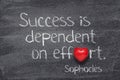 Dependent on effort Sophocles