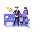 Dependent family member flat style illustration design