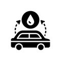 Black solid icon for Depending, car and fuel Royalty Free Stock Photo