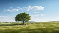 a lone tree standing tall in a grassy plain