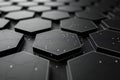 Depicting a black and white hexagon grid pattern, white lines on black background, degree angle Royalty Free Stock Photo
