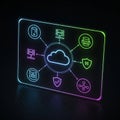 Depicting a cloud at the center connected to various technology Royalty Free Stock Photo