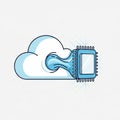 Depicting a concept of cloud computing, featuring a stylized cloud Royalty Free Stock Photo