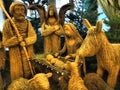 Depicting the Holy Family at the birth of Jesus.All figures are made of straw, which is wrapped in linen rope and sewn together.