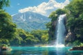 Tranquil Rio Celeste Waters AI Generated