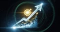 Depiction of financial progress and strategic foresight via dynamic graphical elements Royalty Free Stock Photo