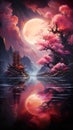 Depiction of an incredible surreal fantasy landscape