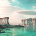 Depiction of the lost city of Atlantis