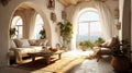 depiction of Mediterranean interior design traditional very sharp,