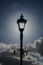 a depiction of the sky and a lamp in a beautiful blue sky Royalty Free Stock Photo
