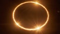 Fiery ring of light with three bright points during a solar eclipse Royalty Free Stock Photo