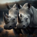 White rhinoceros portrait