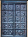 Depictions of Australian Aboriginal Life, Bronze Panel, Mitchell Library, Australia Royalty Free Stock Photo