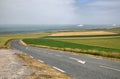 Depictions road on sea coast near Wissant city, France. Royalty Free Stock Photo