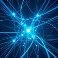 Depicts interconnected blue lines and points, resembling neural Royalty Free Stock Photo