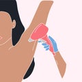 Depilation and epilation concept. Laser armpit hair removal.