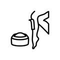 Black line icon for Depilation, wax and smooth